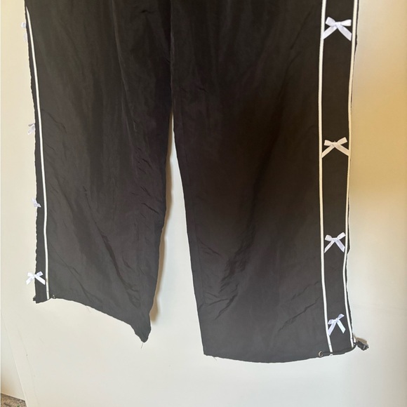 Women's Black Jogger Pants with Side Ties - Picture 7 of 9